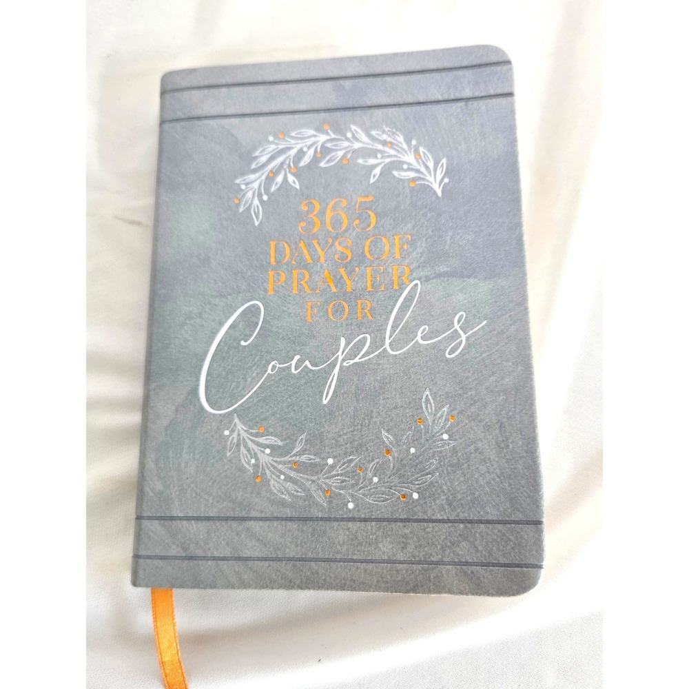 New 365 Days of Prayer for Couples Daily Devotional Gray Faux Leather Journal